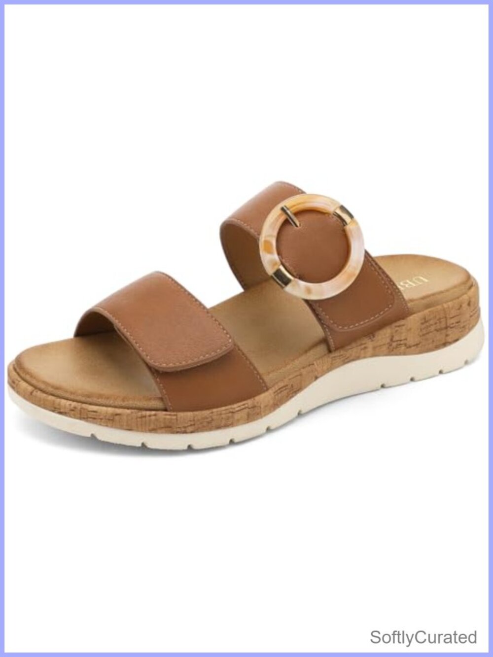 UBFEN Womens Adjustable Strap Arch Support Slip-Resistant Slide Sandals